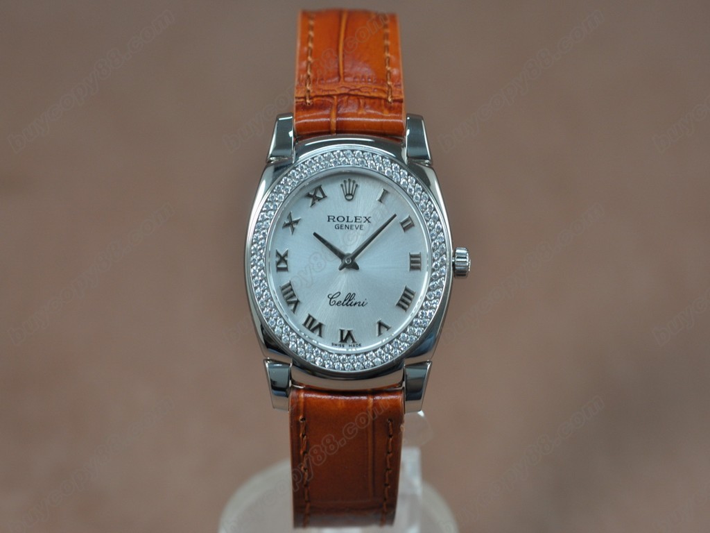 勞力士【女性用】Cellini 32mm SS/LE Diam Bel White dial Ronda 762 石英機芯搭載7