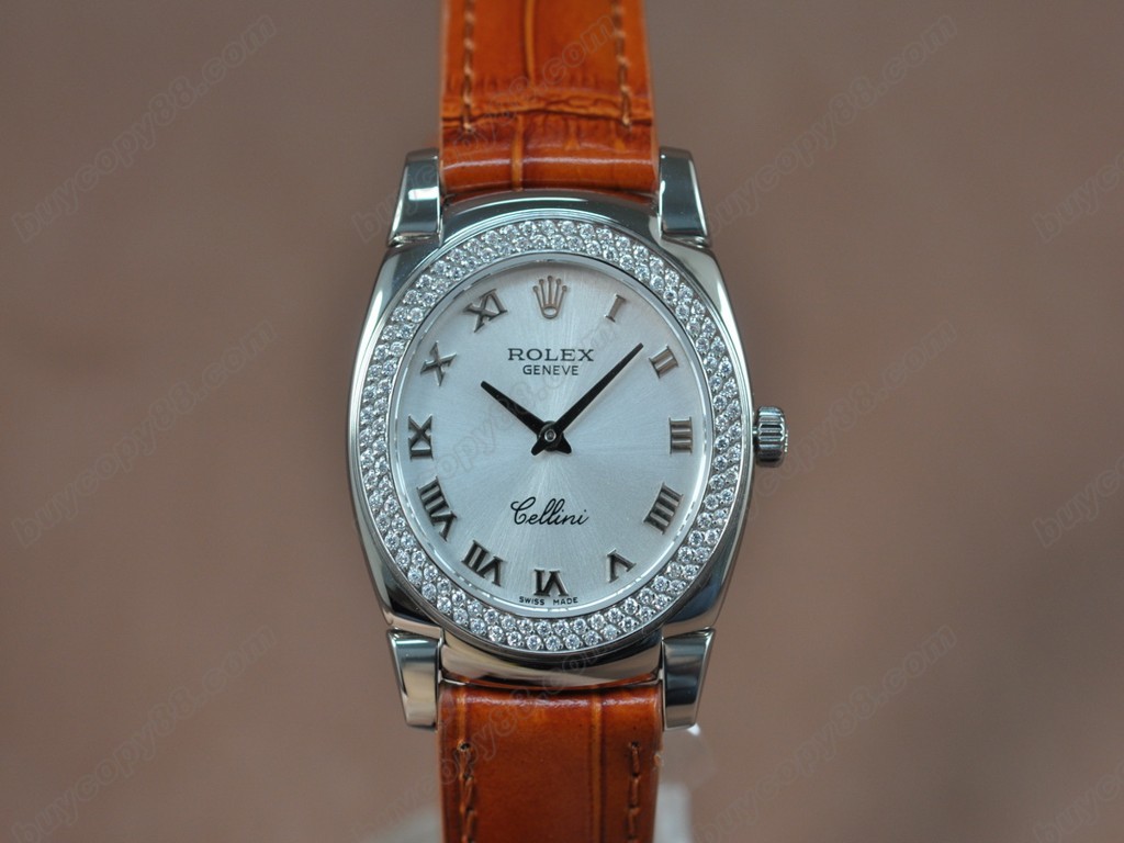 勞力士【女性用】Cellini 32mm SS/LE Diam Bel White dial Ronda 762 石英機芯搭載5