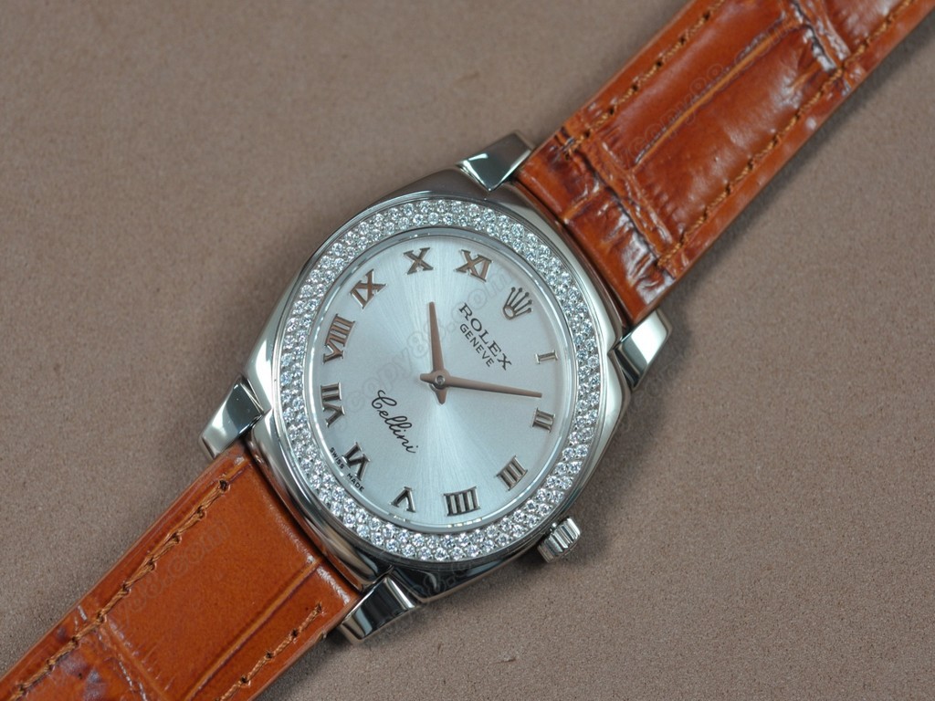 勞力士【女性用】Cellini 32mm SS/LE Diam Bel White dial Ronda 762 石英機芯搭載3