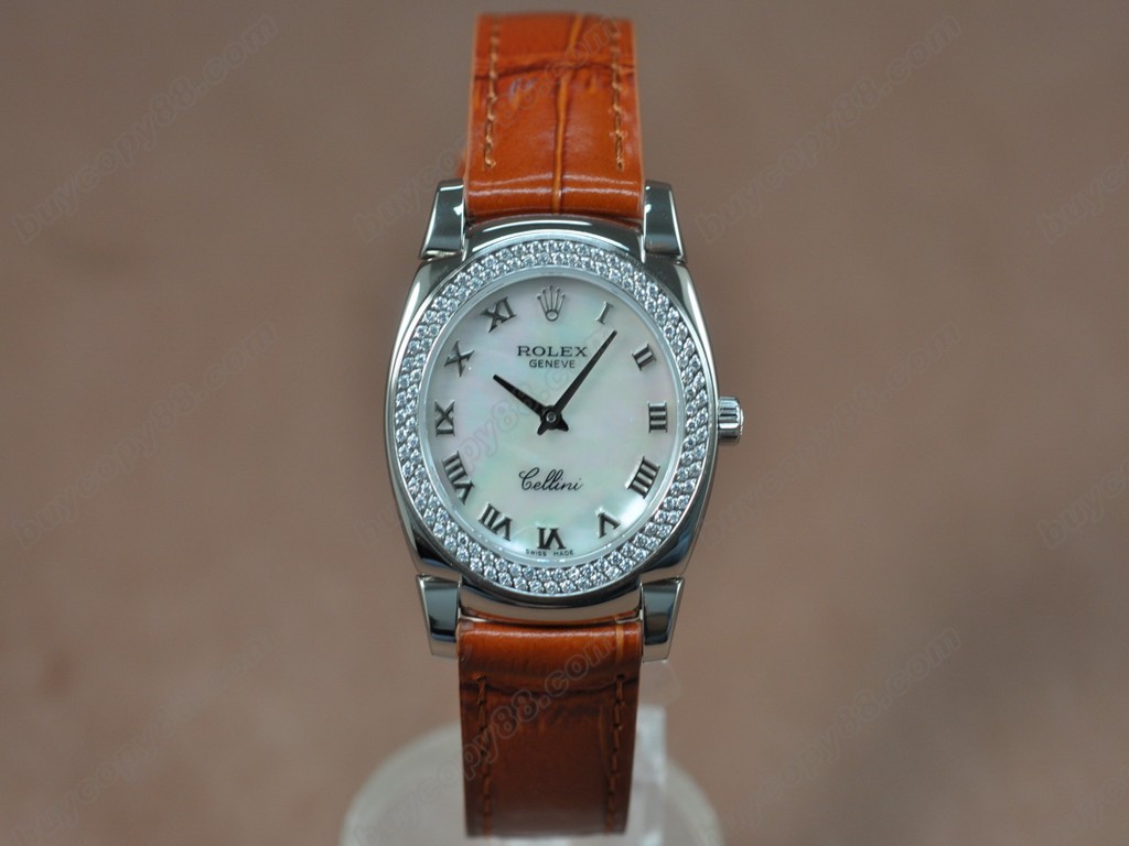 勞力士【女性用】 Cellini 32mm SS/LE Diam Bel White dial Ronda 762 石英機芯搭載7