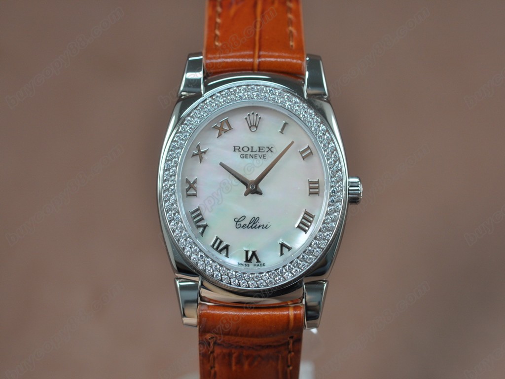 勞力士【女性用】 Cellini 32mm SS/LE Diam Bel White dial Ronda 762 石英機芯搭載6