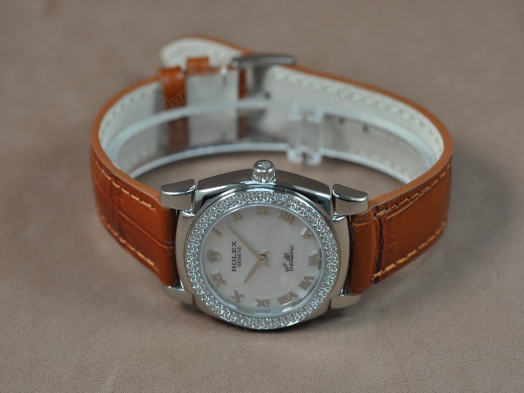 勞力士【女性用】 Cellini 32mm SS/LE Diam Bel White dial Ronda 762 石英機芯搭載5