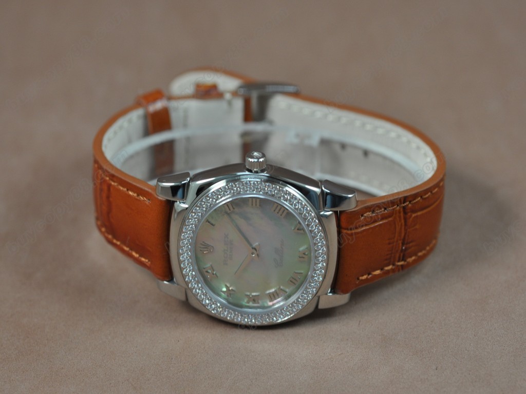 勞力士【女性用】 Cellini 32mm SS/LE Diam Bel White dial Ronda 762 石英機芯搭載5