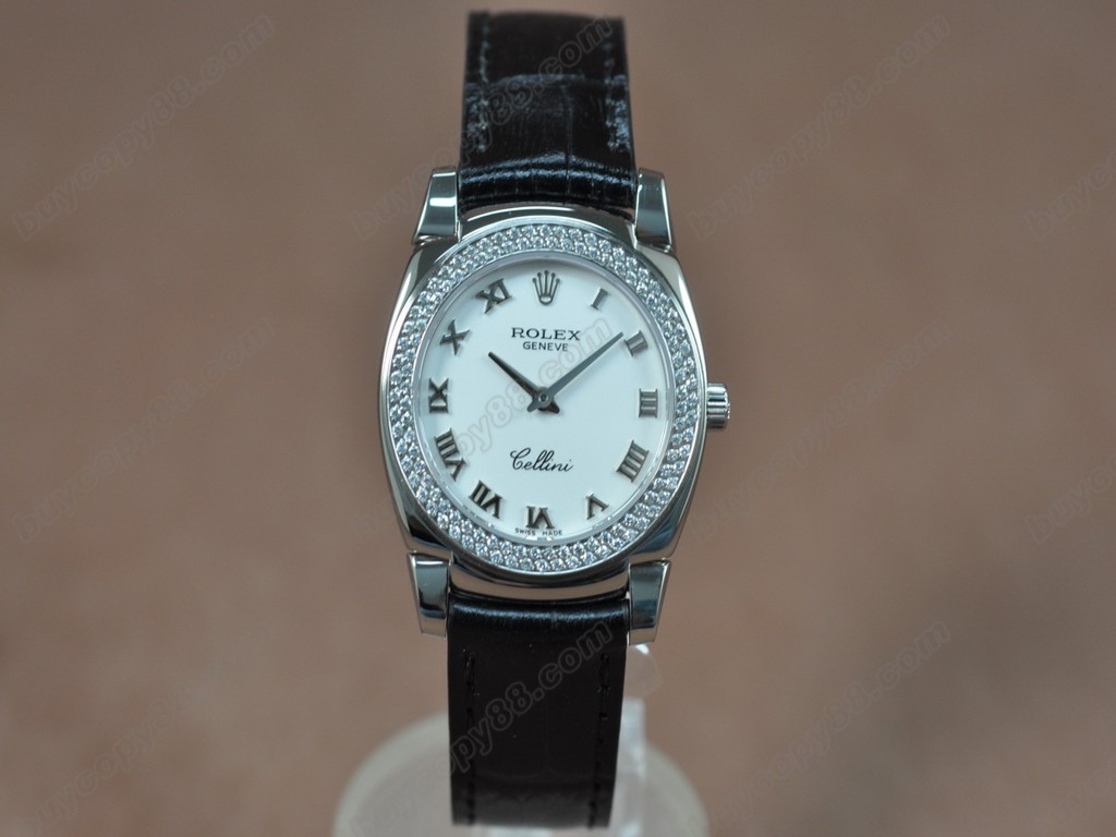 勞力士【女性用】Cellini 32mm SS/LE Diam Bel White dial Ronda 762 石英機芯搭載7
