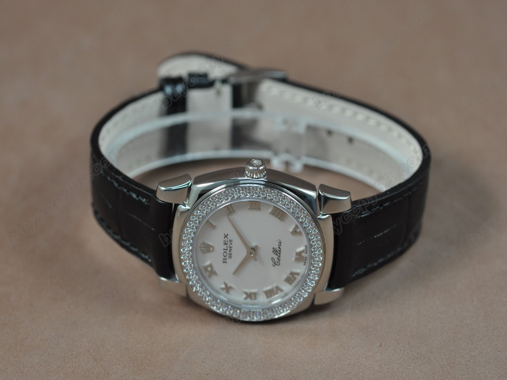 勞力士【女性用】Cellini 32mm SS/LE Diam Bel White dial Ronda 762 石英機芯搭載5