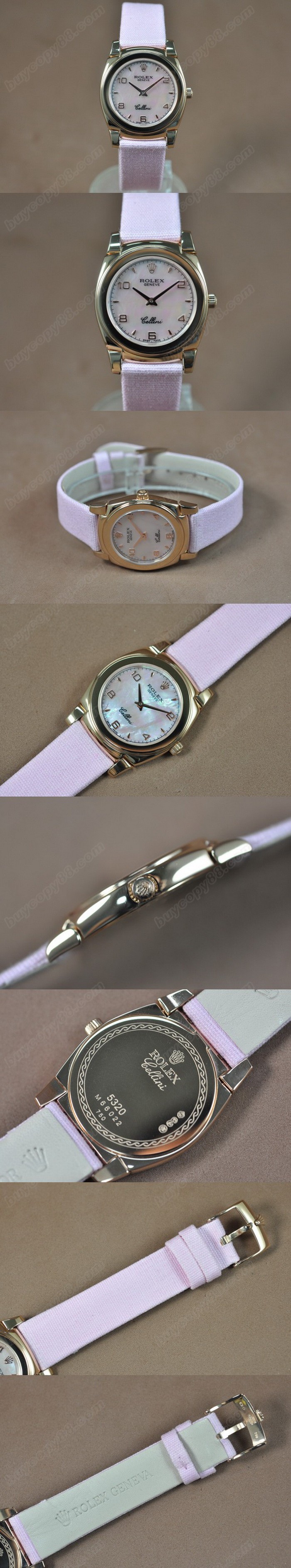  勞力士 Watches Cellini 32mm 玫瑰金/LE Pearl  文字盤 Ronda 762 石英機芯 搭 載  0