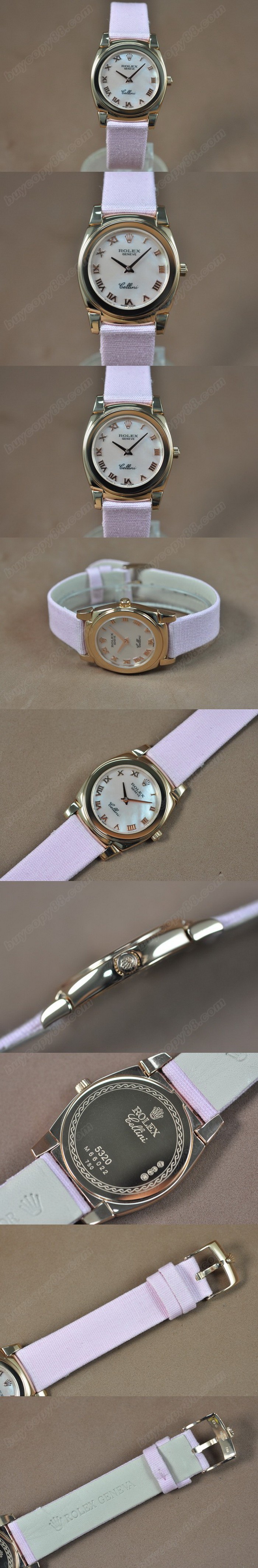  勞力士 Watches Cellini 32mm 玫瑰金/LE Pearl  文字盤 Ronda 762 石英機芯 搭 載  0