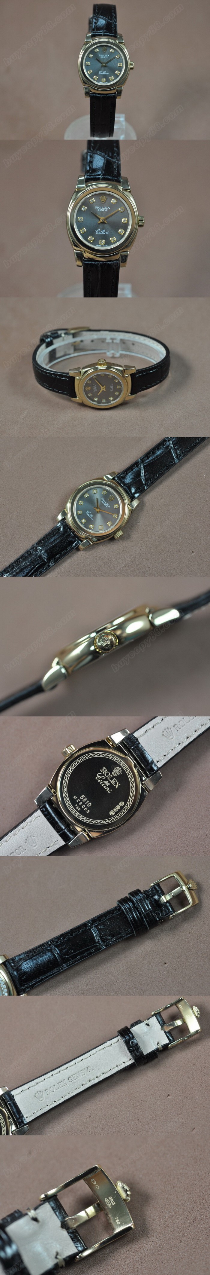  勞力士 Watches Cellini 26mm YG/LE Metal 灰色 文字盤 Ronda 762 石英機芯 搭 載   0