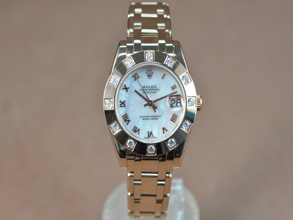 勞力士【女性用】DateJust Mid 34mm Full RG White Dial A-2836-2 自動機芯搭載6