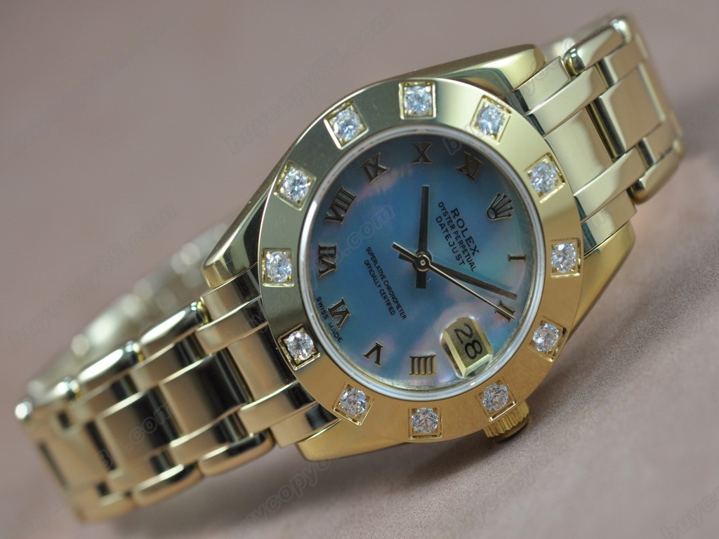 勞力士【女性用】 DateJust Mid 34mm YG Silver Dial A-2836-2 自動機芯搭載3
