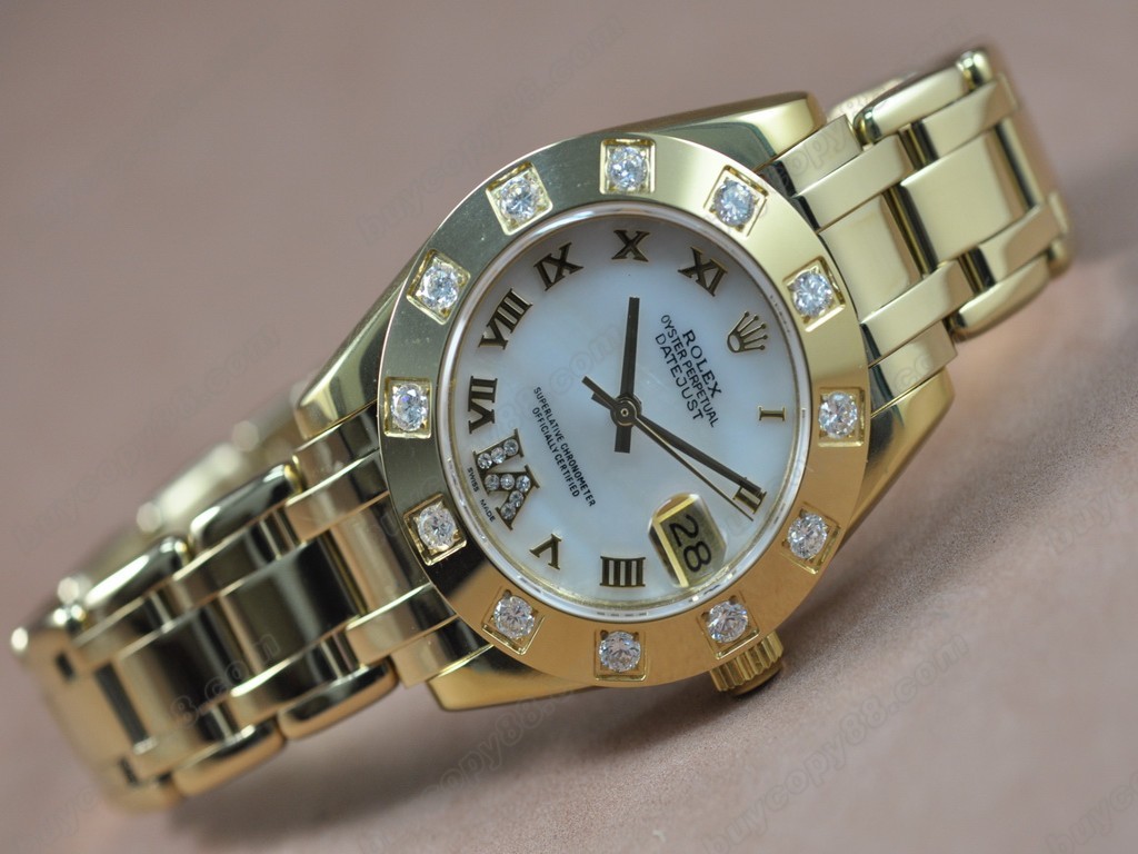 勞力士【女性用】 DateJust Mid 34mm YG Silver Dial A-2836-2 自動機芯搭載2