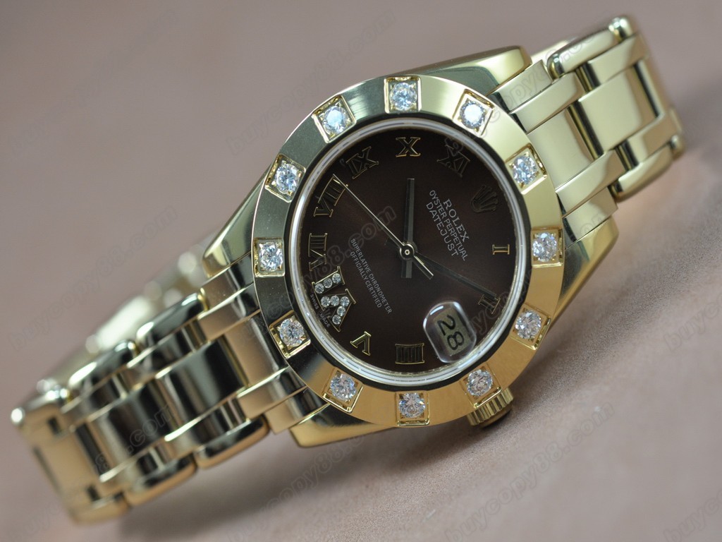 勞力士【女性用】 DateJust Mid 34mm YG Silver Dial A-2836-2 自動機芯搭載2