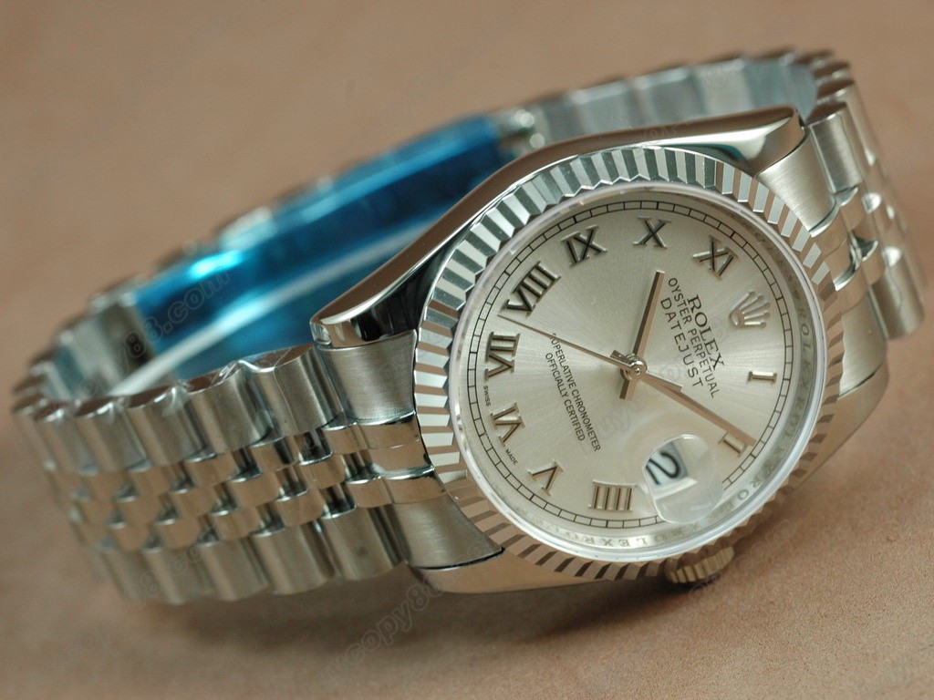 勞力士【男性用】DateJust 36mm SS/SS White Dial A-2836-2自動機芯搭載2