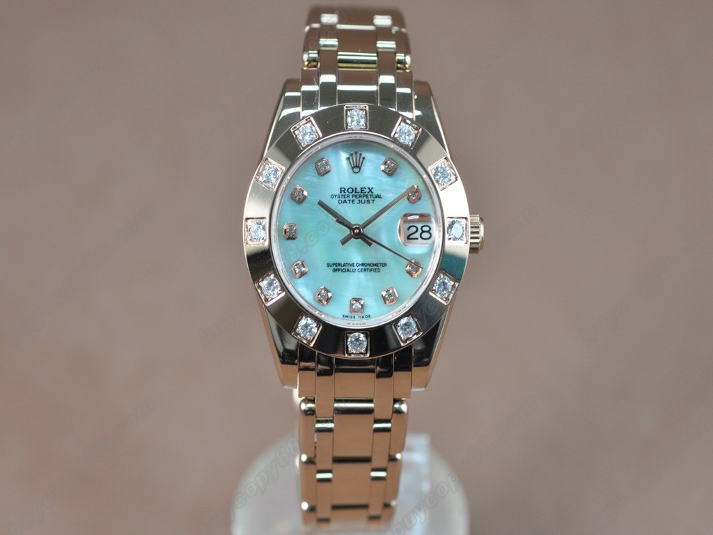 勞力士【女性用】 DateJust Mid 34mm Full RG White Dial A-2836-2自動機芯搭載0