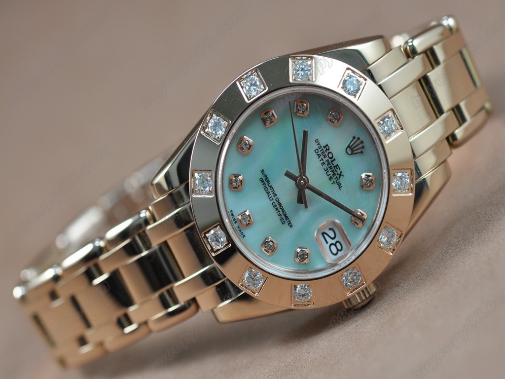 勞力士【女性用】 DateJust Mid 34mm Full RG White Dial A-2836-2自動機芯搭載3