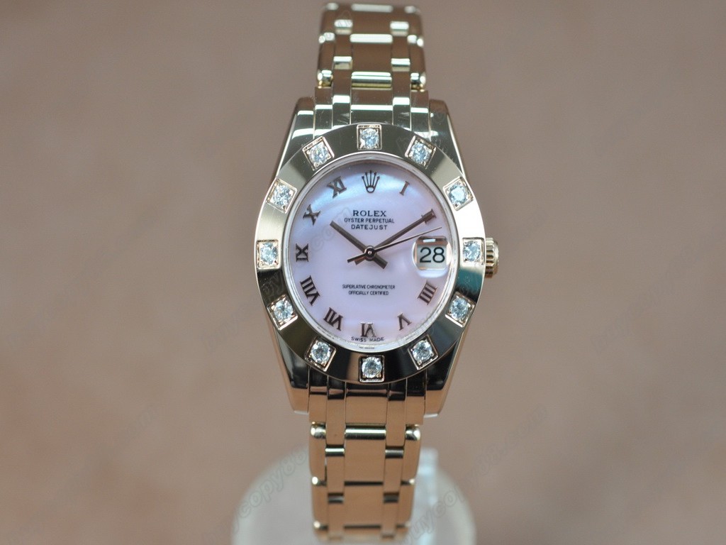 勞力士【女性用】 DateJust Mid 34mm Full RG White Dial A-2836-2自動機芯搭載0
