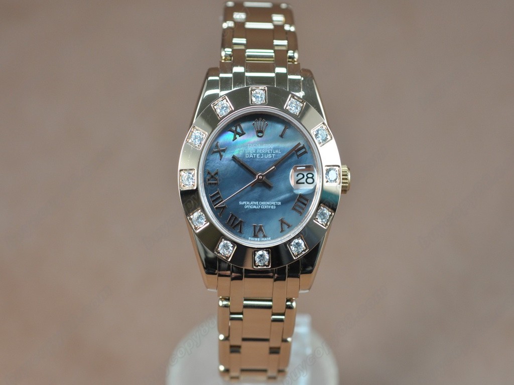 勞力士【女性用】 DateJust Mid 34mm Full RG White Dial A-2836-2 自動機芯搭載0