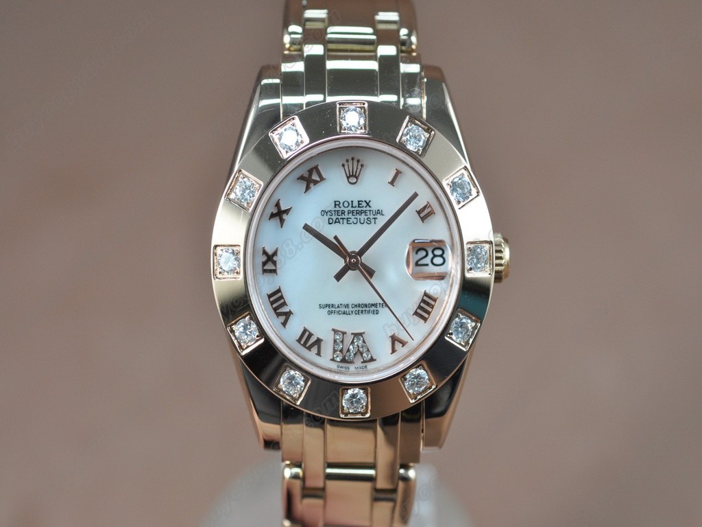 勞力士【女性用】DateJust Mid 34mm Full RG White Dial A-2836-2 自動機芯搭載1