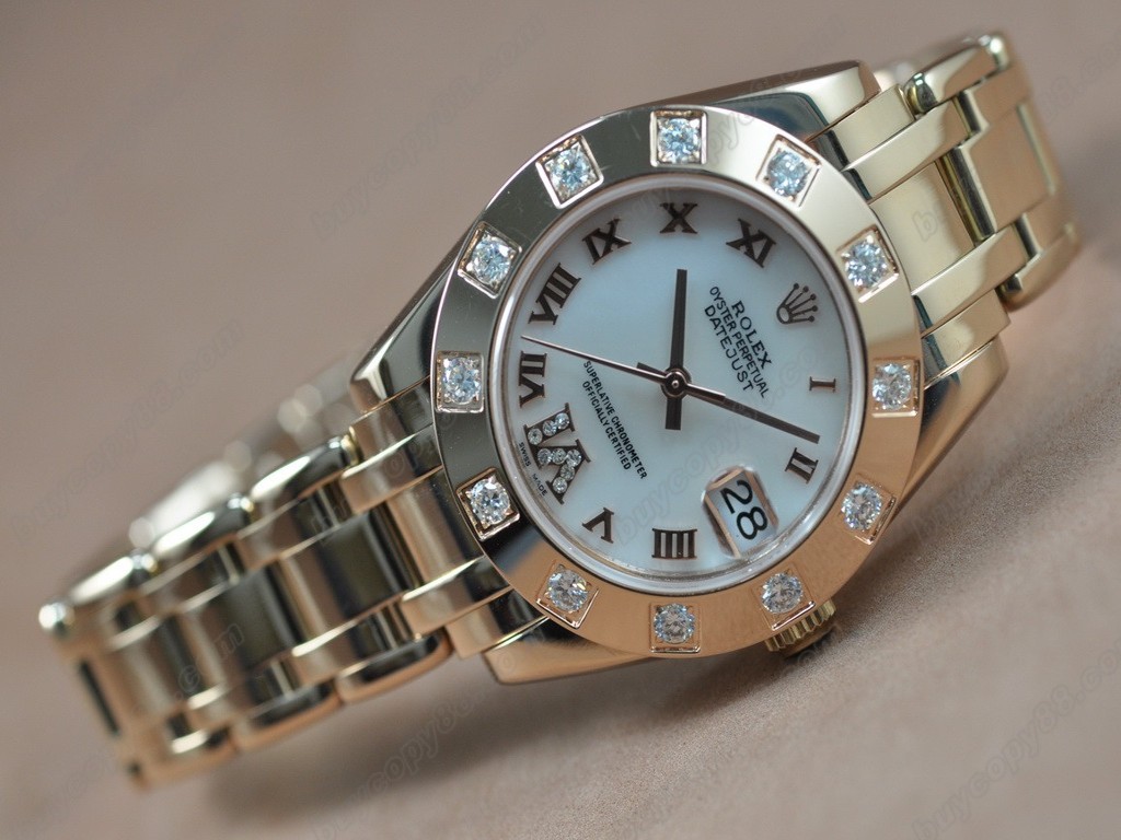 勞力士【女性用】DateJust Mid 34mm Full RG White Dial A-2836-2 自動機芯搭載5