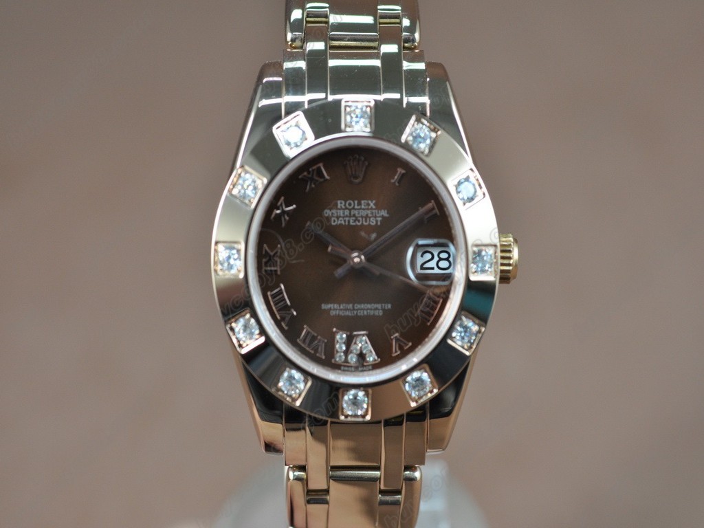 勞力士【女性用】DateJust Mid 34mm Full RG White Dial A-2836-2 自動機芯搭載0