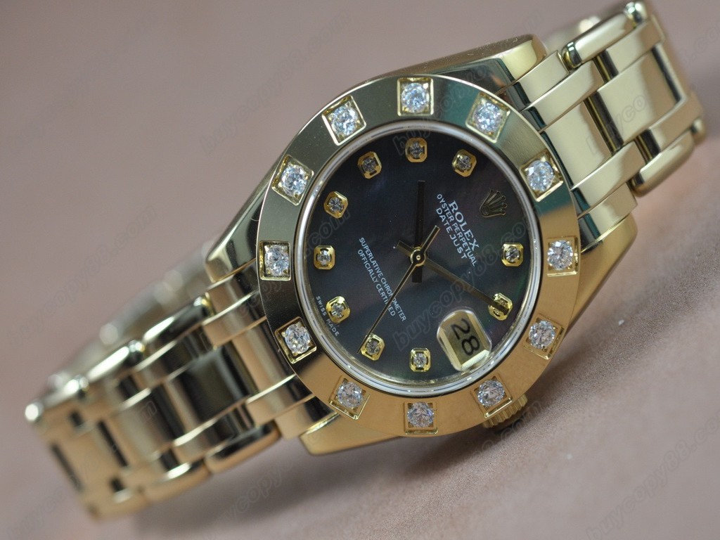勞力士【女性用】DateJust Mid 34mm Full YG White Dial A-2836-2 自動機芯搭載1