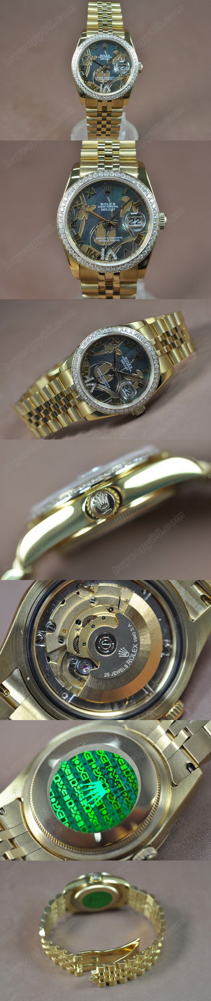  勞力士 Watches DateJust 2011 Flora YG/Diam Pearl 灰色 A-2836-2 自動機芯 搭 載  0
