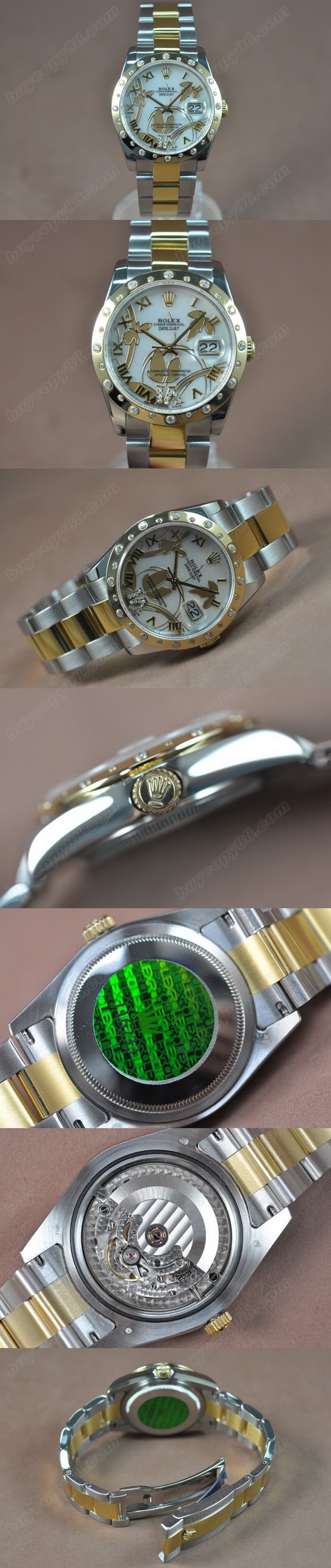 勞力士 Watches DateJust 2011 Flora TT/Diam Pearl 白 A-2836-2 自動機芯 搭 載0