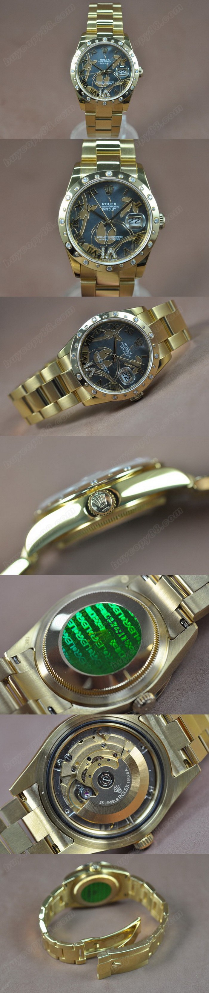 勞力士 Watches DateJust 2011 Flora YG/Diam Pearl 灰色 A-2836-2 自動機芯 搭 載0