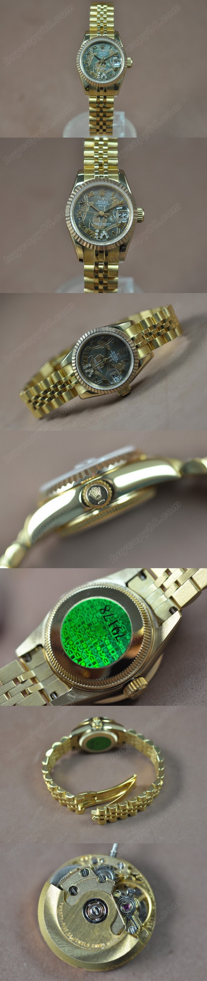 勞力士 Watches DateJust 26mm 2011 Flora YG Pearl 灰色 A-2671-2 自動機芯 搭 載   0