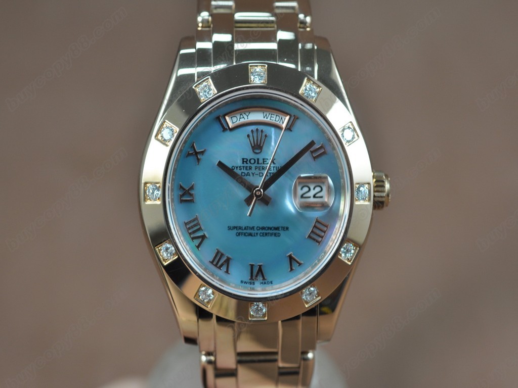 勞力士【男性用】DateDay 40mm Full RG White Dial A-2836-2 自動機芯搭載8