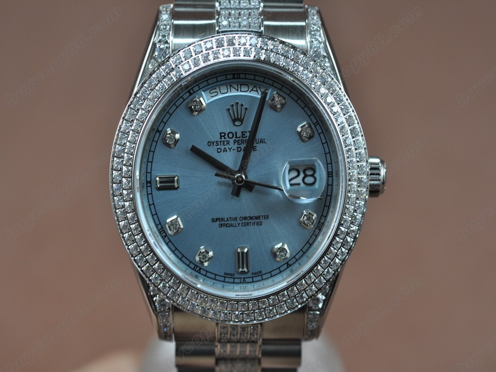 勞力士【男性用】DateDay 41mm SS/SS Diam Bez White Dial A-2836-2 自動機芯搭載5