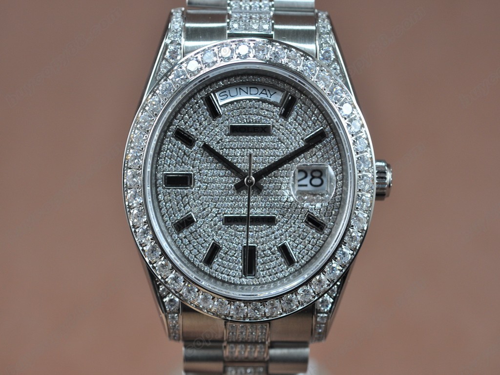 勞力士【男性用】 DateDay 41mm SS/SS Diamond Dial A-2836-2 自動機芯搭載4