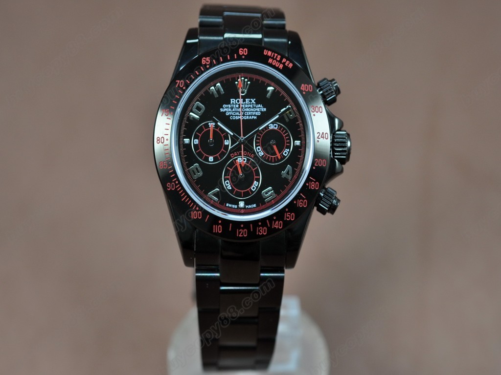 勞力士【男性用】 Daytona Full PVD Black Dial Japanese OS20石英機芯搭載7