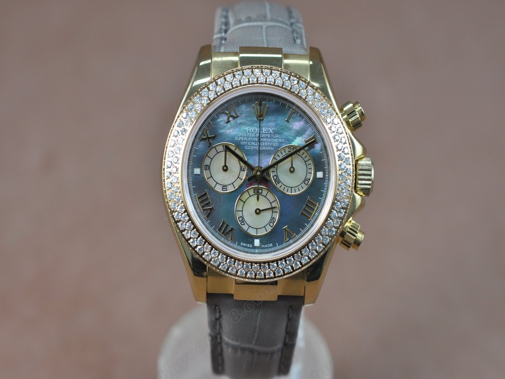 勞力士【男性用】 Daytona YG/LE/Diam Pearl Blue Asia7750自動機芯搭載0