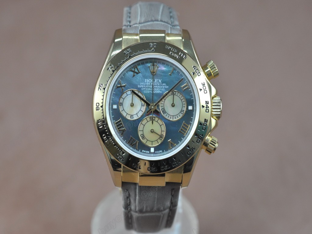 勞力士【男性用】 Daytona YG/LE Pearl Blue Asia7750自動機芯搭載10