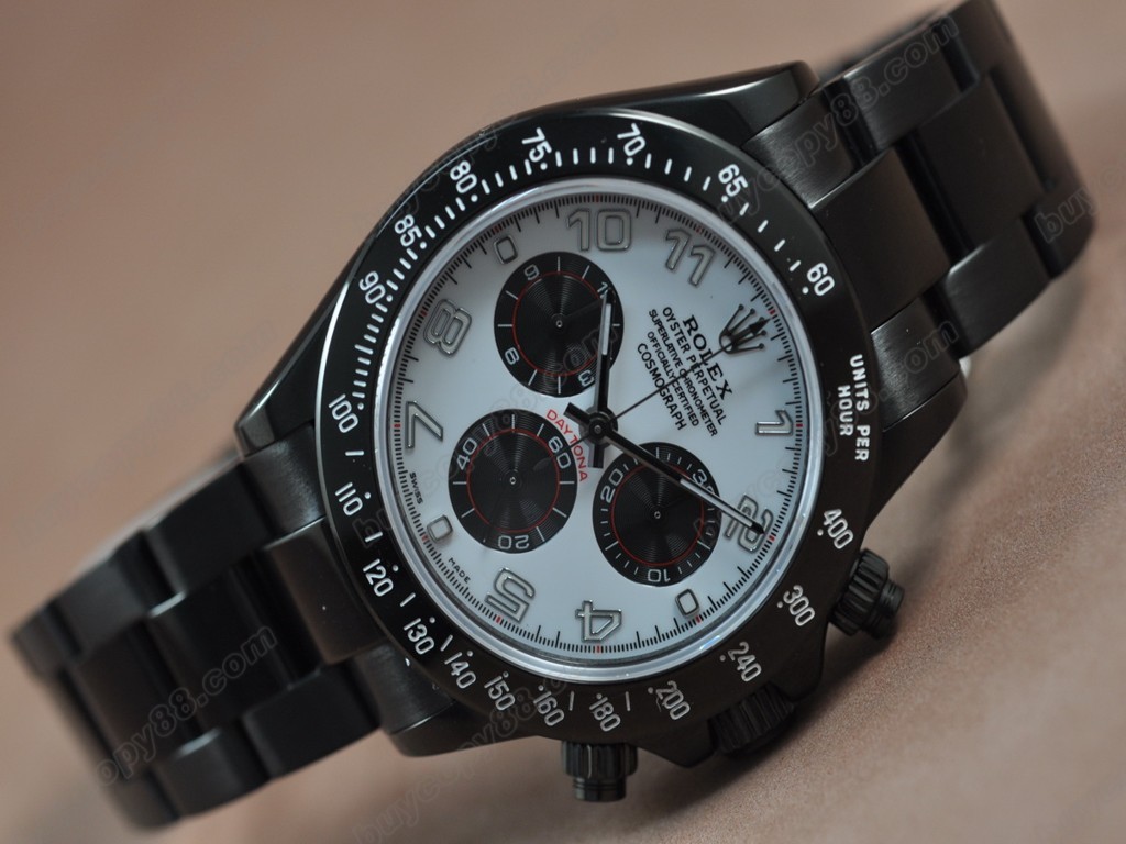 勞力士【男性用】 Daytona Full PVD Black dial Asia7750自動機芯搭載11