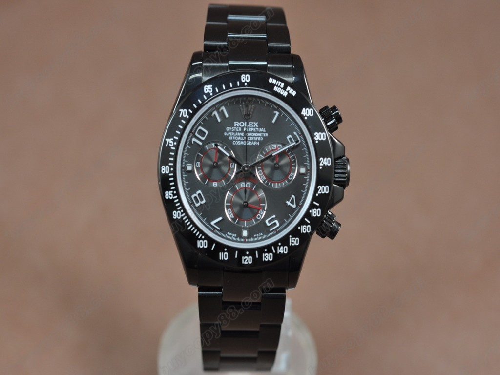 勞力士【男性用】Daytona Full PVD Black dial Asia7750自動機芯搭載13