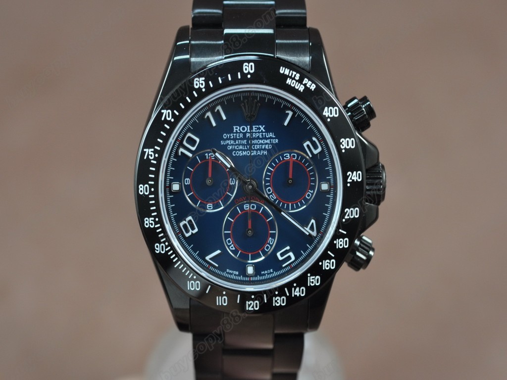 勞力士【男性用】Daytona Full PVD Black dial Asia7750自動機芯搭載12
