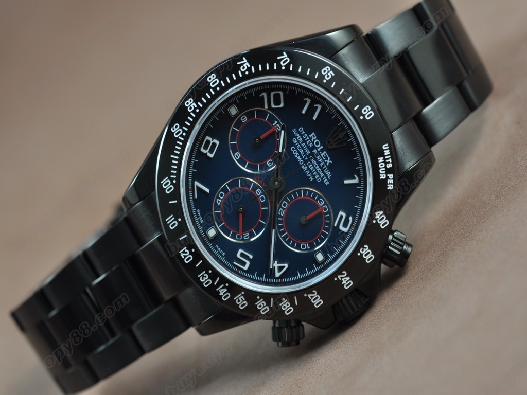勞力士【男性用】Daytona Full PVD Black dial Asia7750自動機芯搭載11