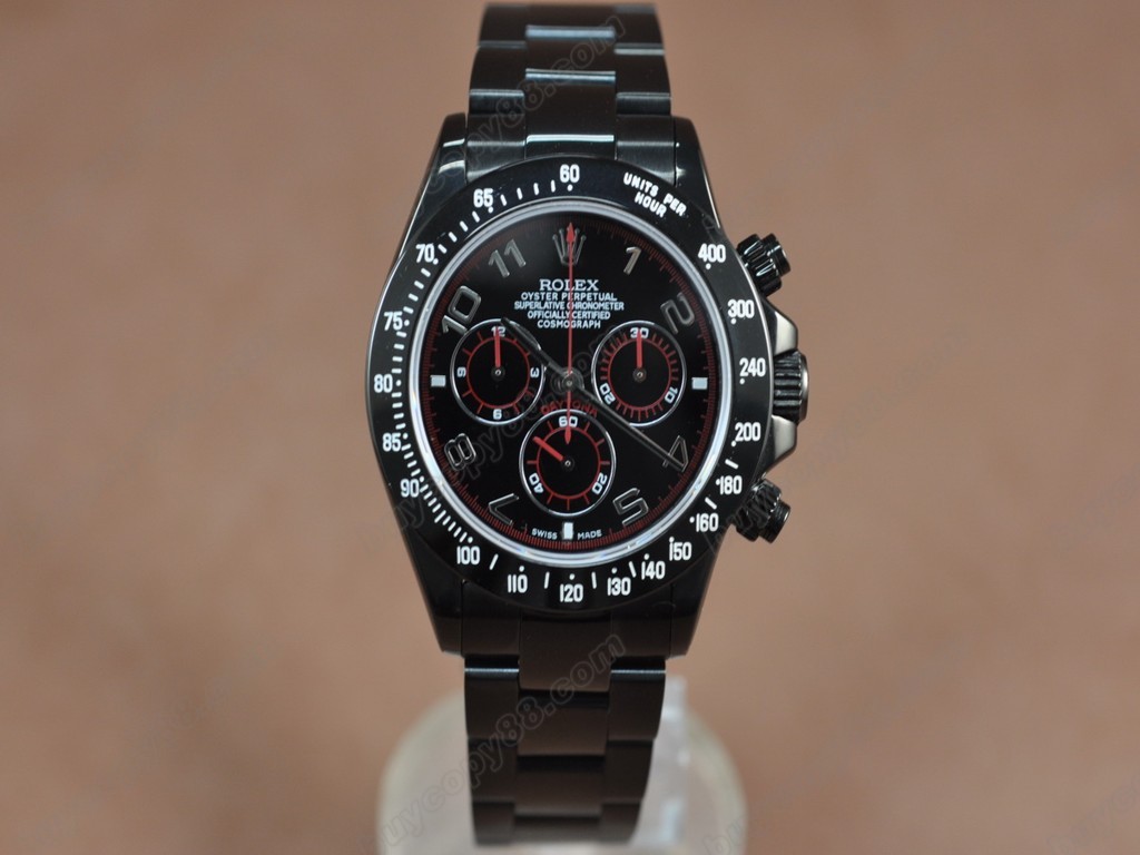 勞力士【男性用】 Daytona Full PVD Black dial Asia7750自動機芯搭載11