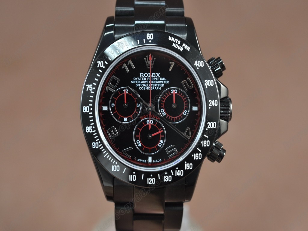 勞力士【男性用】 Daytona Full PVD Black dial Asia7750自動機芯搭載10