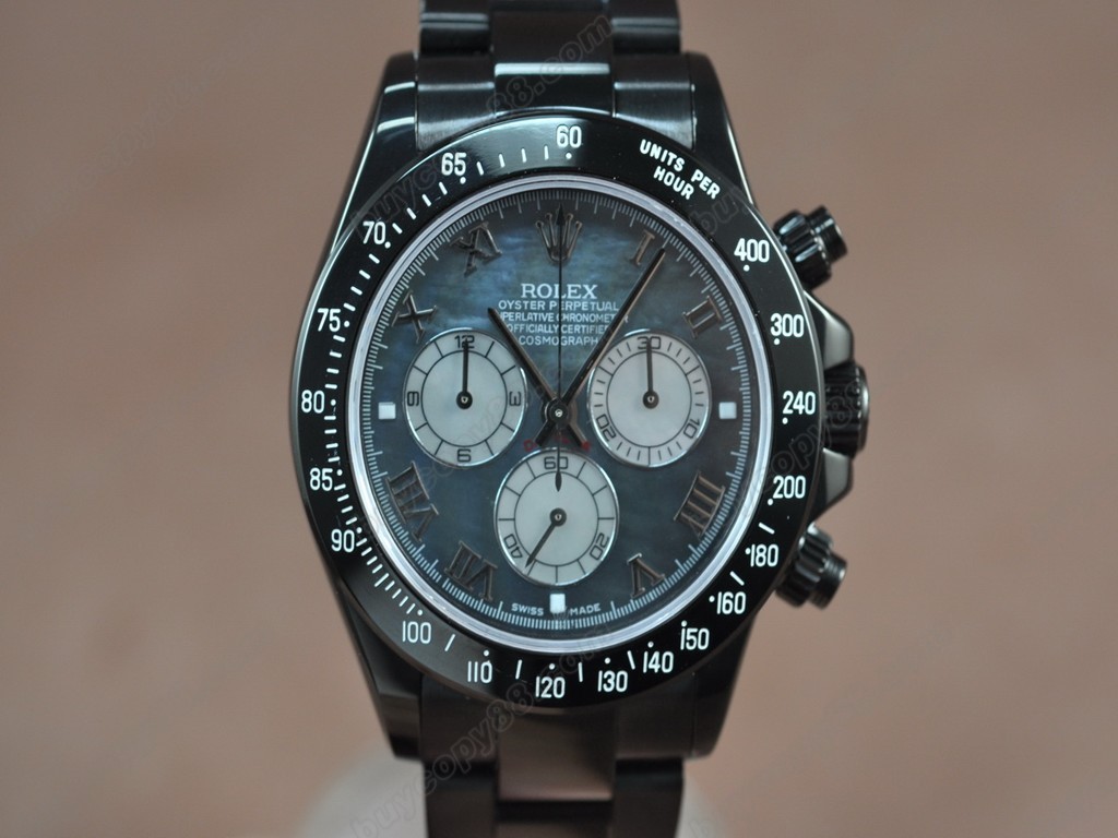 勞力士【男性用】 Daytona Full PVD Black dial Asia7750自動機芯搭載12