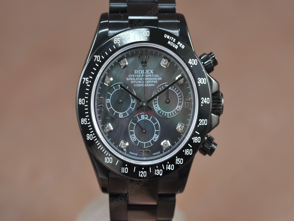 勞力士【男性用】Daytona Full PVD Black dial Asia7750自動機芯搭載11