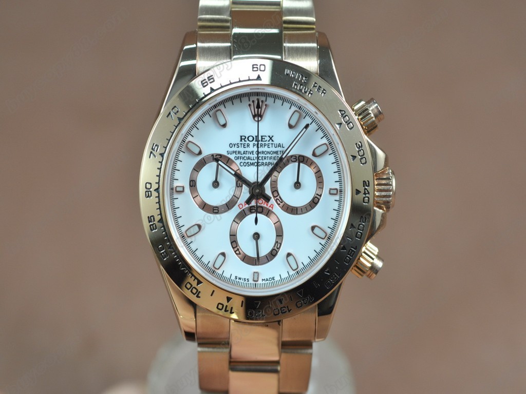 勞力士【男性用】Daytona Full RG White dial Asia7750自動機芯搭載1