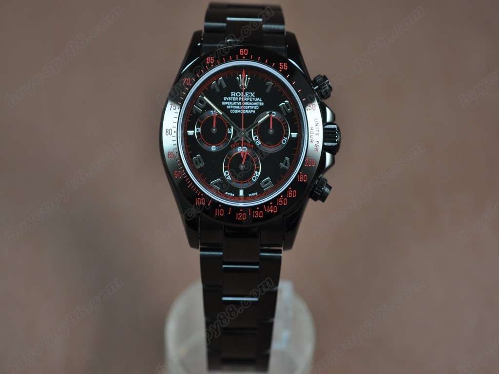 勞力士【男性用】Daytona Full PVD Black dial Asia7750自動機芯搭載9