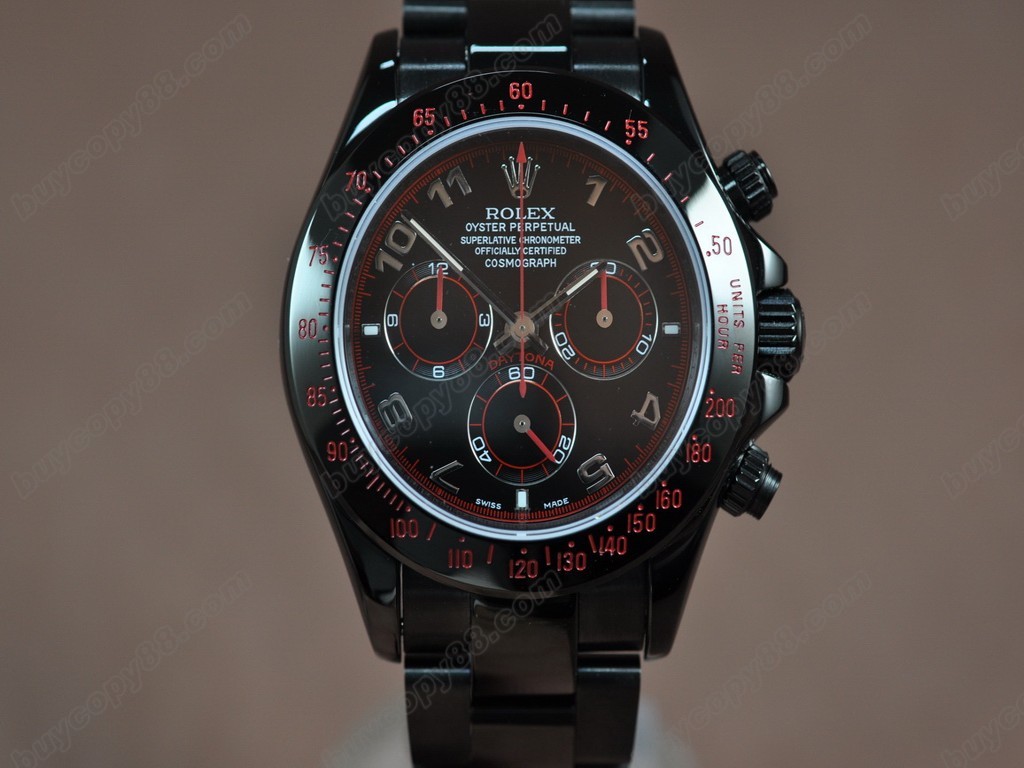勞力士【男性用】Daytona Full PVD Black dial Asia7750自動機芯搭載10
