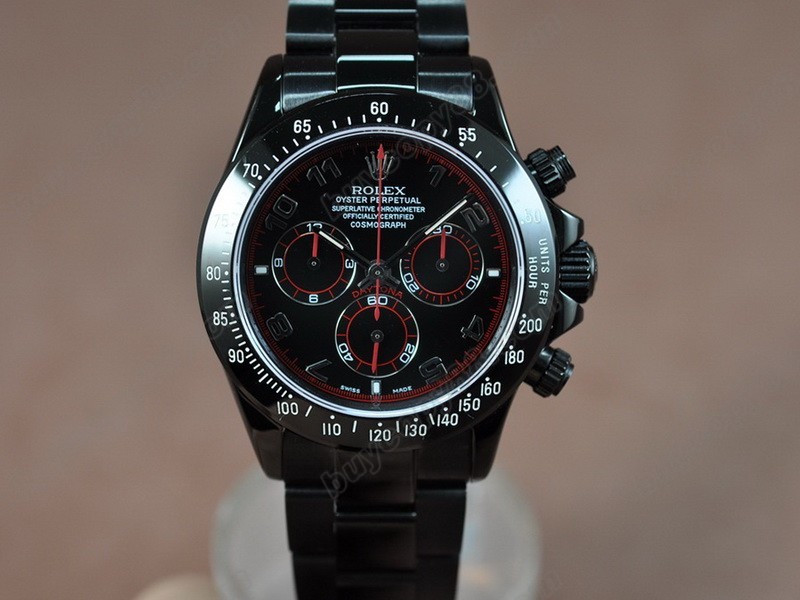 勞力士【男性用】 Daytona Full PVD Black dial Asia7750自動機芯搭載6