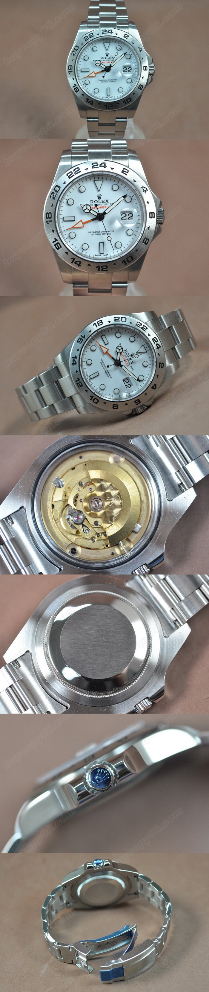 勞力士 Watches Explorer II SS/SS 白 文字盤 Asia 2836-2 GMT 自動機芯 搭 載   0