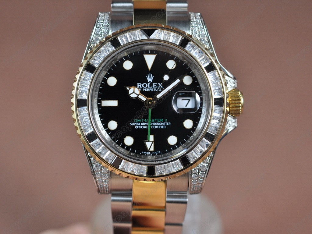 勞力士【男性用】 TT/Diam Anni GMT SS Black Swiss Eta 2836 自動機芯搭載2