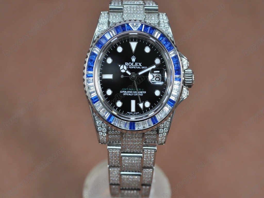 勞力士【男性用】SS/Diam Anni GMT SS Black Swiss Eta 2836 自動機芯搭載2